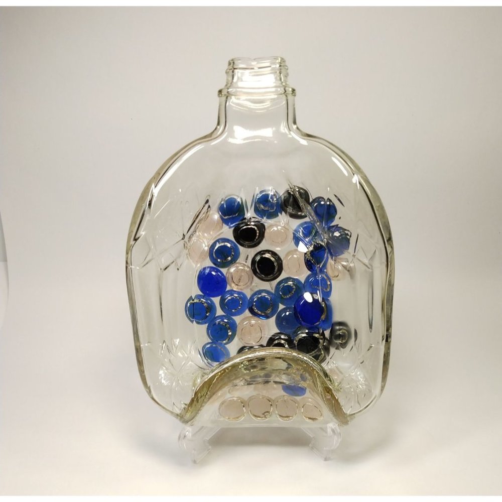 Vintage Art Glass Slumped Bottle Décor